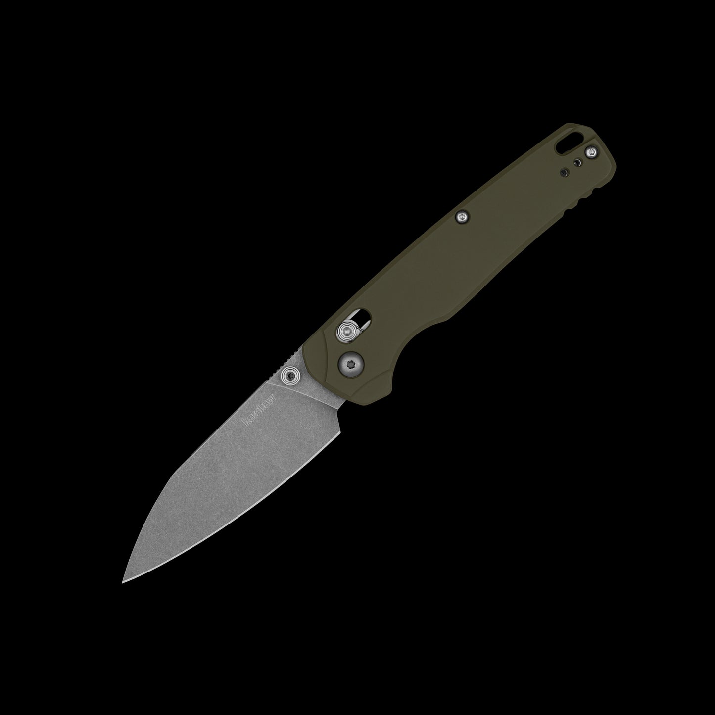 CPM 3V reverse-tanto blade on Kershaw Bel Air XL Olive 6110OL