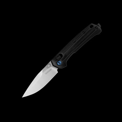Kershaw Celestion 2057 folding knife with two-tone D2 drop-point blade and polished black G10 handle