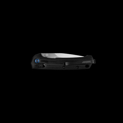 Polished black G10 handle on Kershaw Celestion folding knife