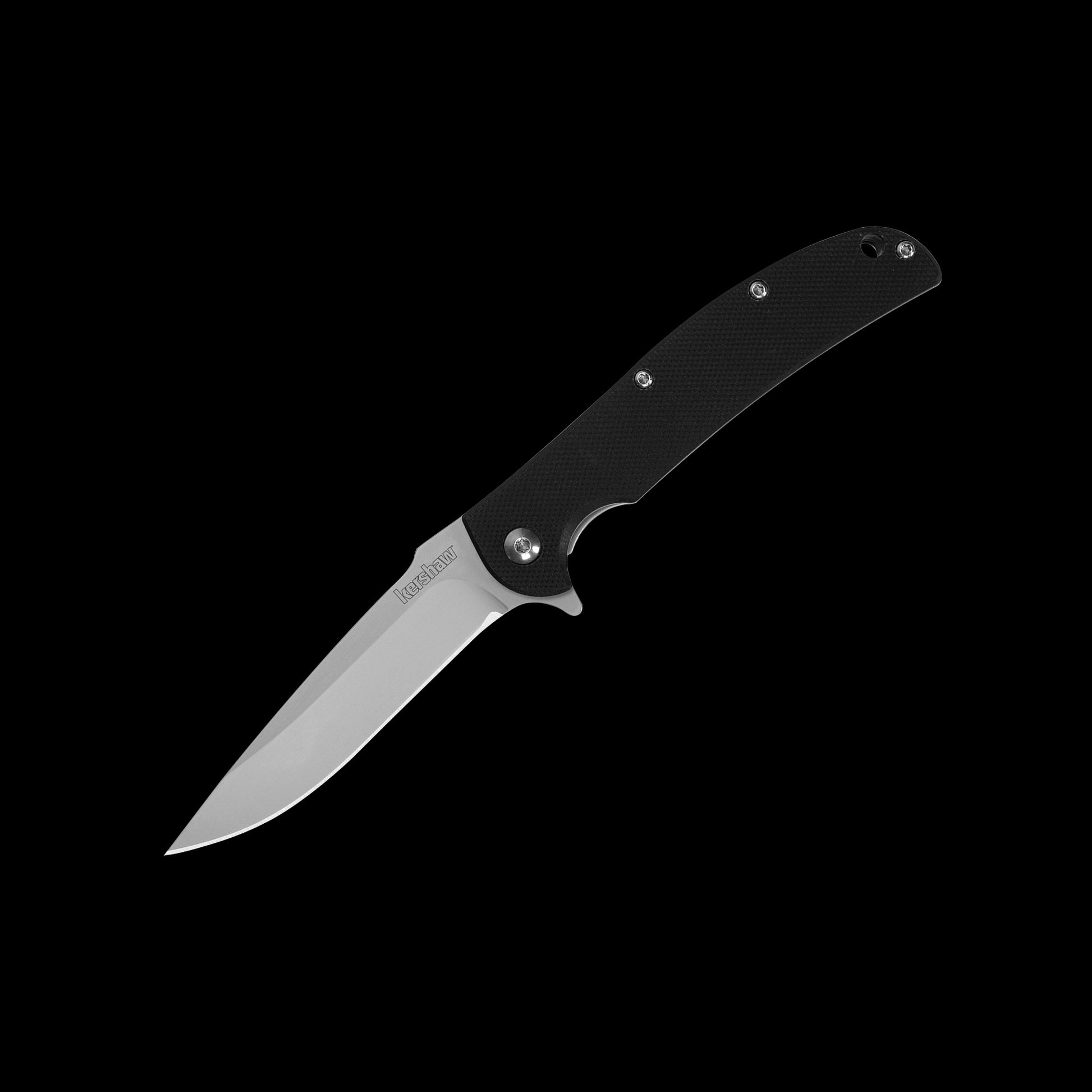 Kershaw Chill 3410 manual folding knife with bead-blasted drop-point blade and black G10 handle