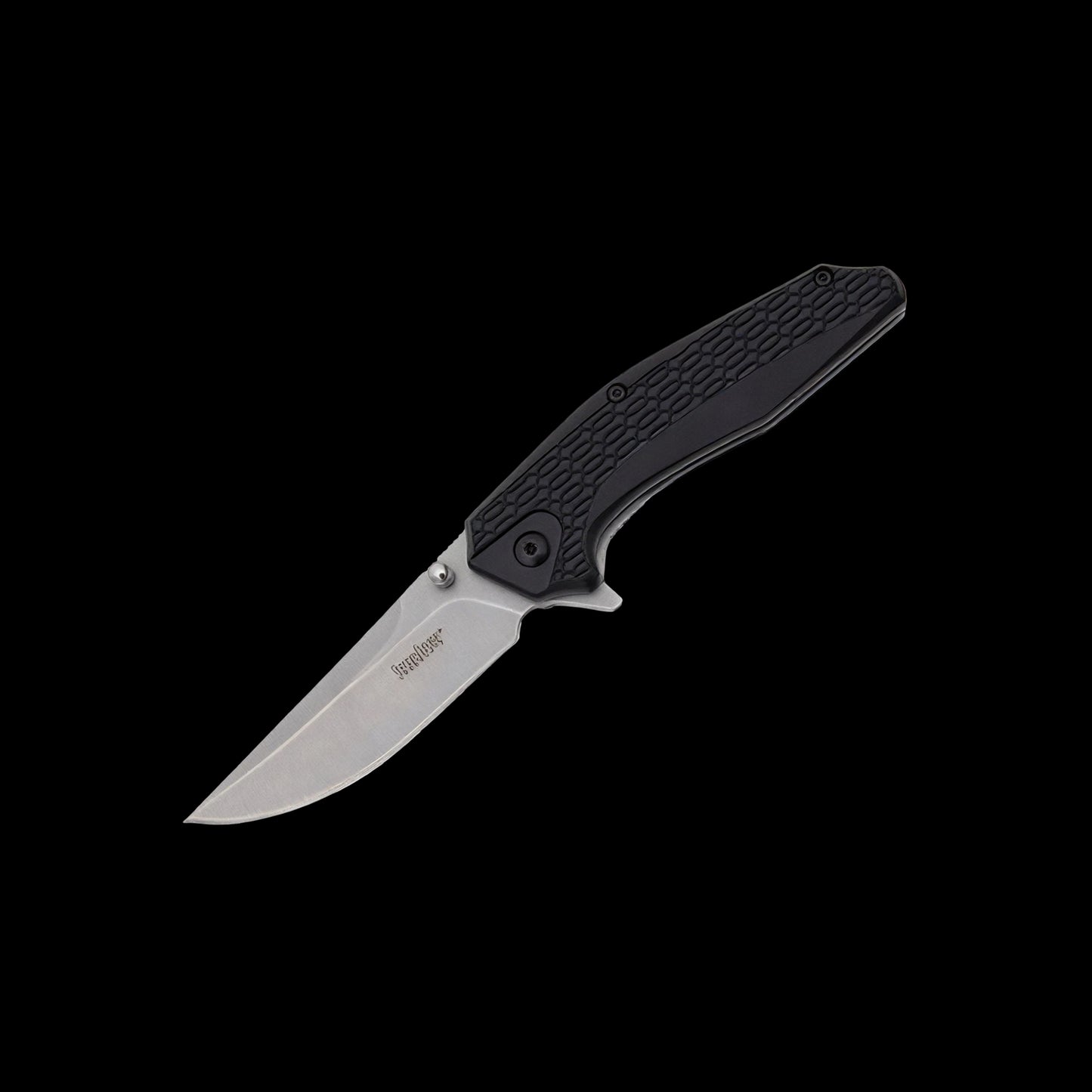 Kershaw Coilover 1348 assisted folding knife with stonewashed drop-point blade and black GFN handle