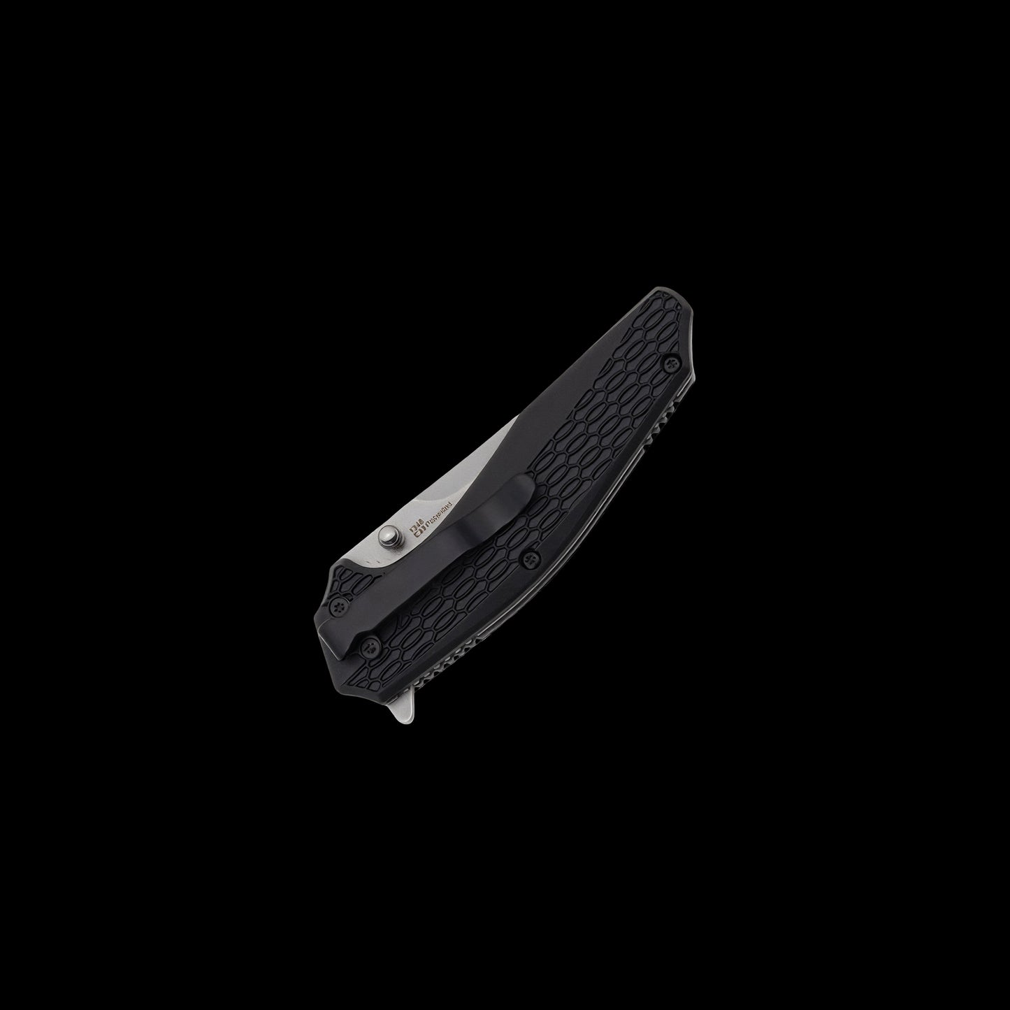 Textured black GFN handle on Kershaw Coilover folding knife