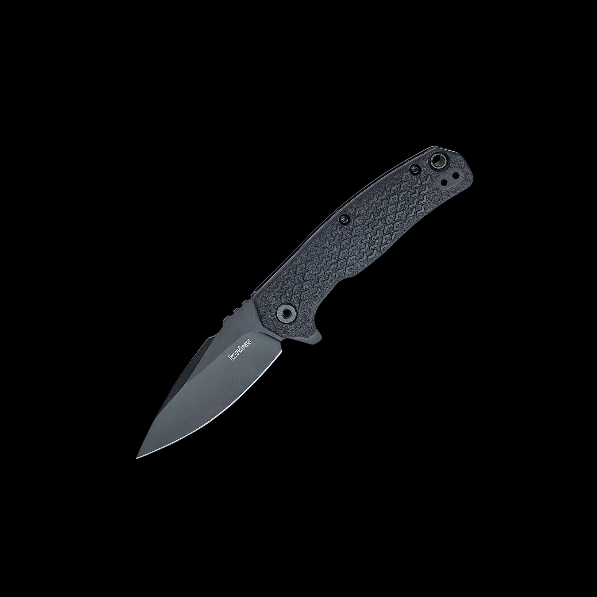 Kershaw Conduit 1407 assisted folding knife with black-oxide spear-point blade and black GFN handle