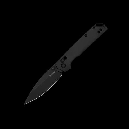 Kershaw Iridium Black 2038BLK folding knife with D2 spear-point blade and black aluminium handle