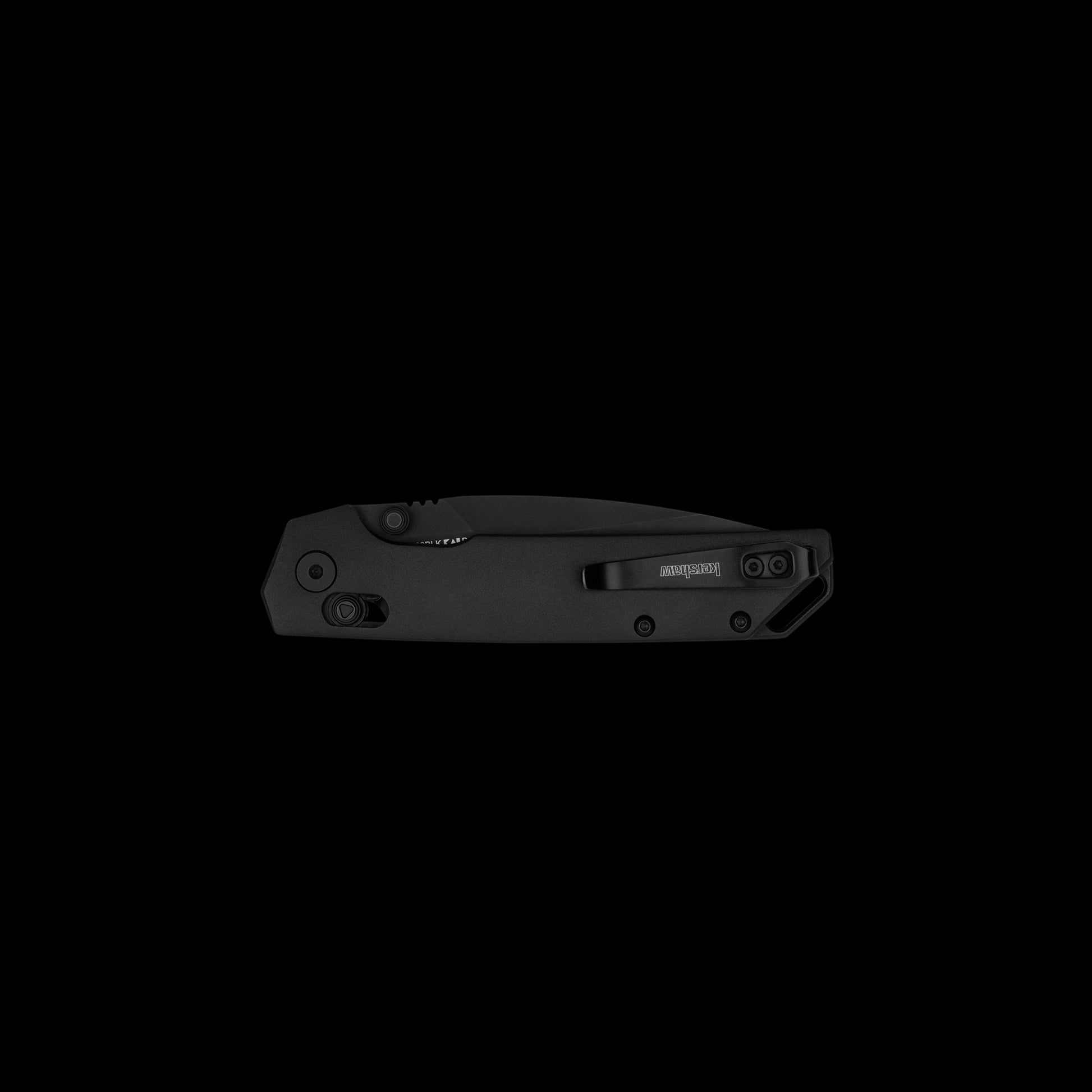 Black-anodised aluminium handle on Kershaw Iridium 2038BLK