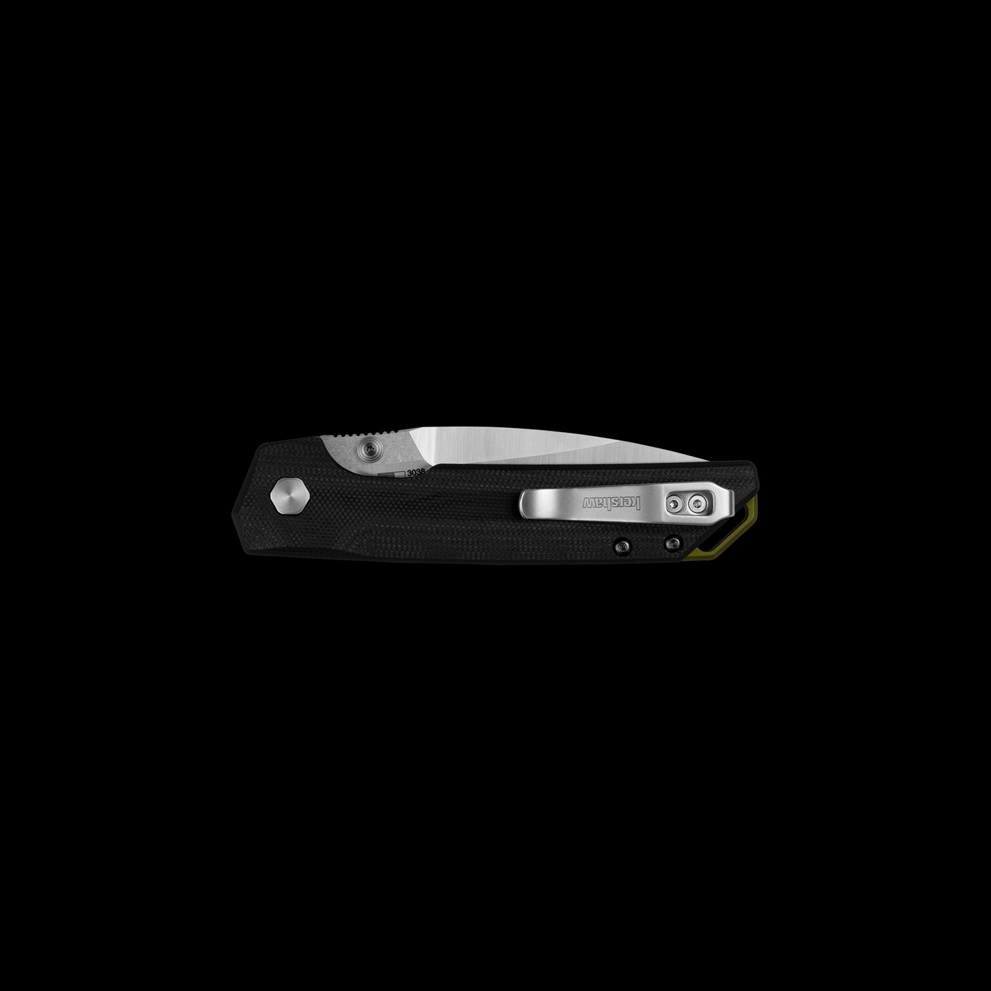 Kershaw Iridium Button Lock 3038 folding knife with CPM MagnaCut spear point blade, black G10 handle