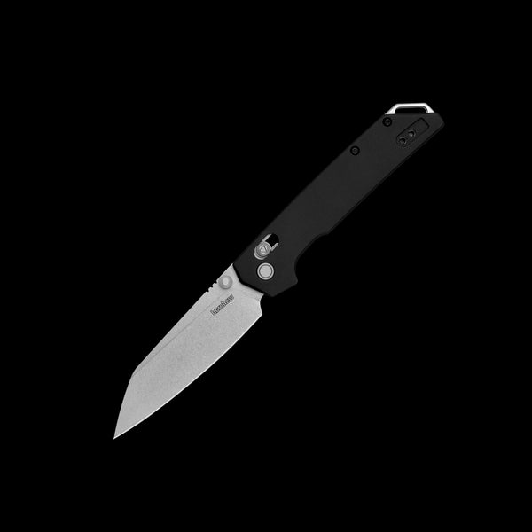 Kershaw Iridium Reverse Tanto 2038R folding knife with stonewashed D2 blade and black aluminium handle