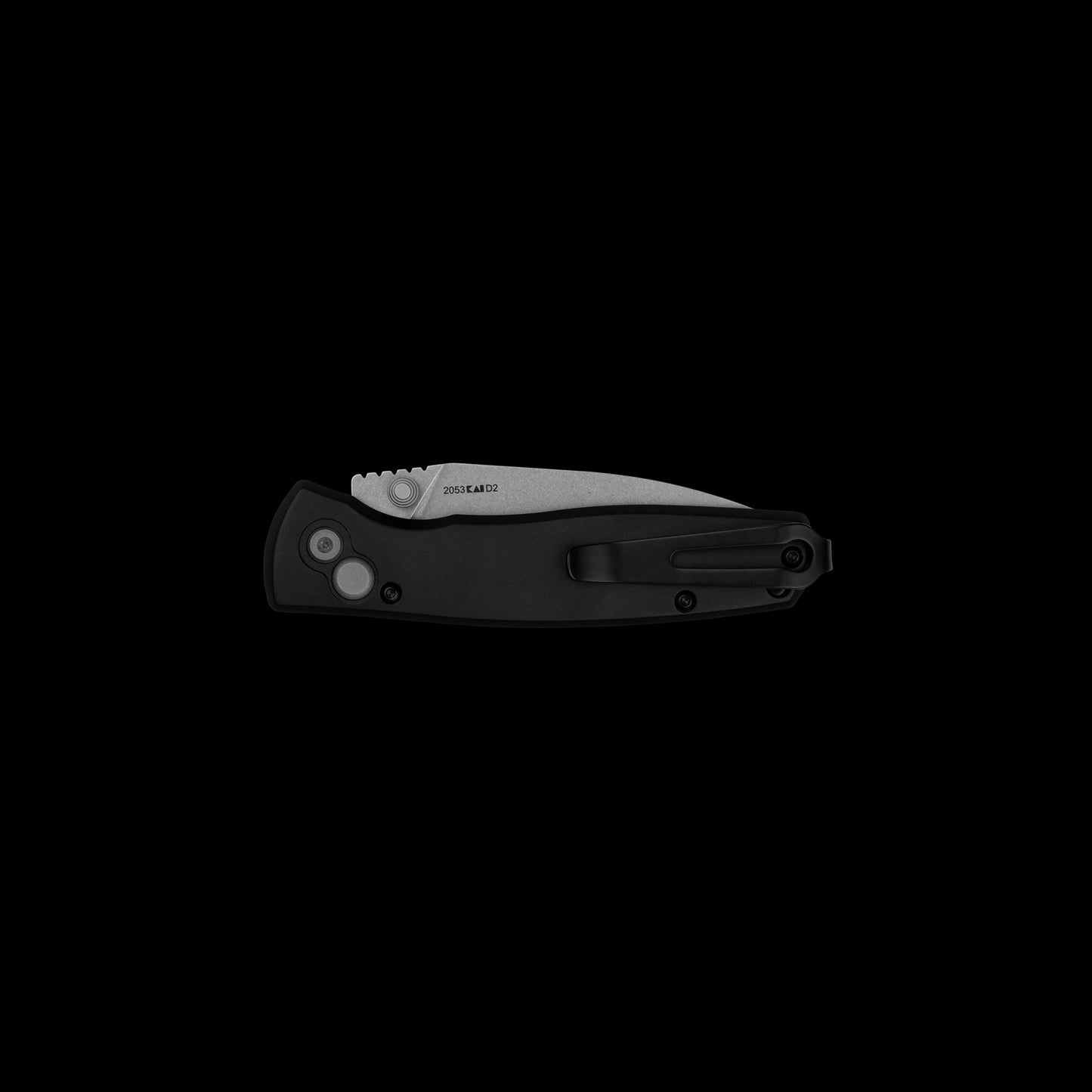 Black-anodized aluminum handle on Kershaw Kindred folding knife