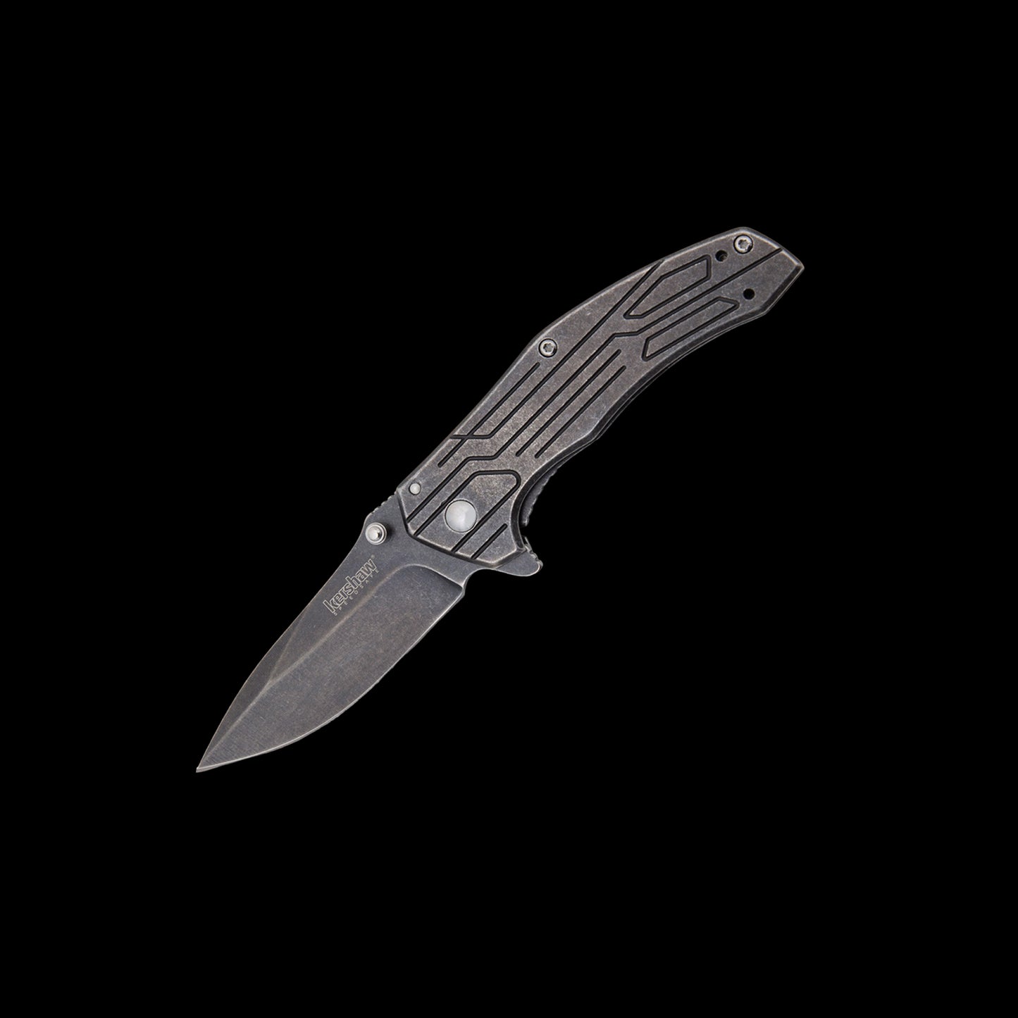 Kershaw Kingbolt 1346 assisted folding knife with BlackWash drop-point blade and stainless-steel handle