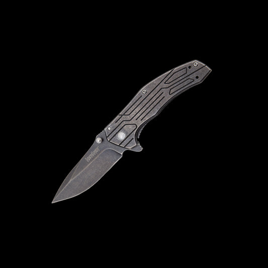 Kershaw Kingbolt 1346 assisted folding knife with BlackWash drop-point blade and stainless-steel handle