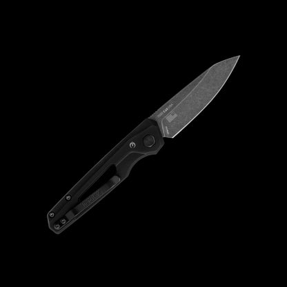 BlackWash CPM 154 drop-point blade on Kershaw Launch 11 7550