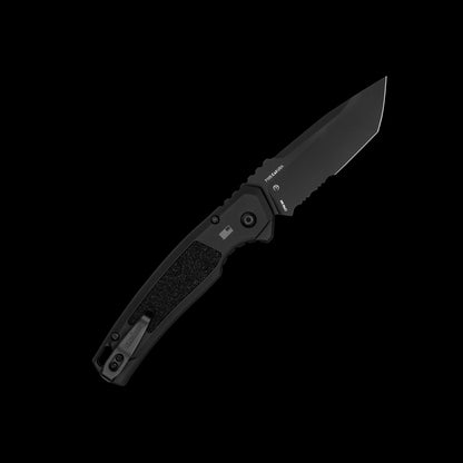 Black Cerakote CPM M4 tanto blade on Kershaw Launch 16 7105