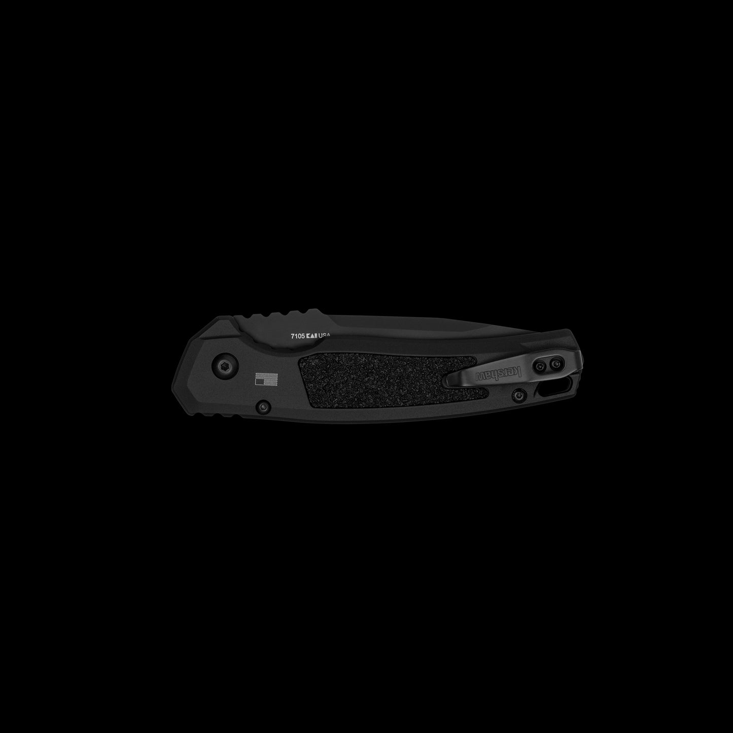 Black aluminum handle with Trac-Tec inserts on Kershaw Launch 16