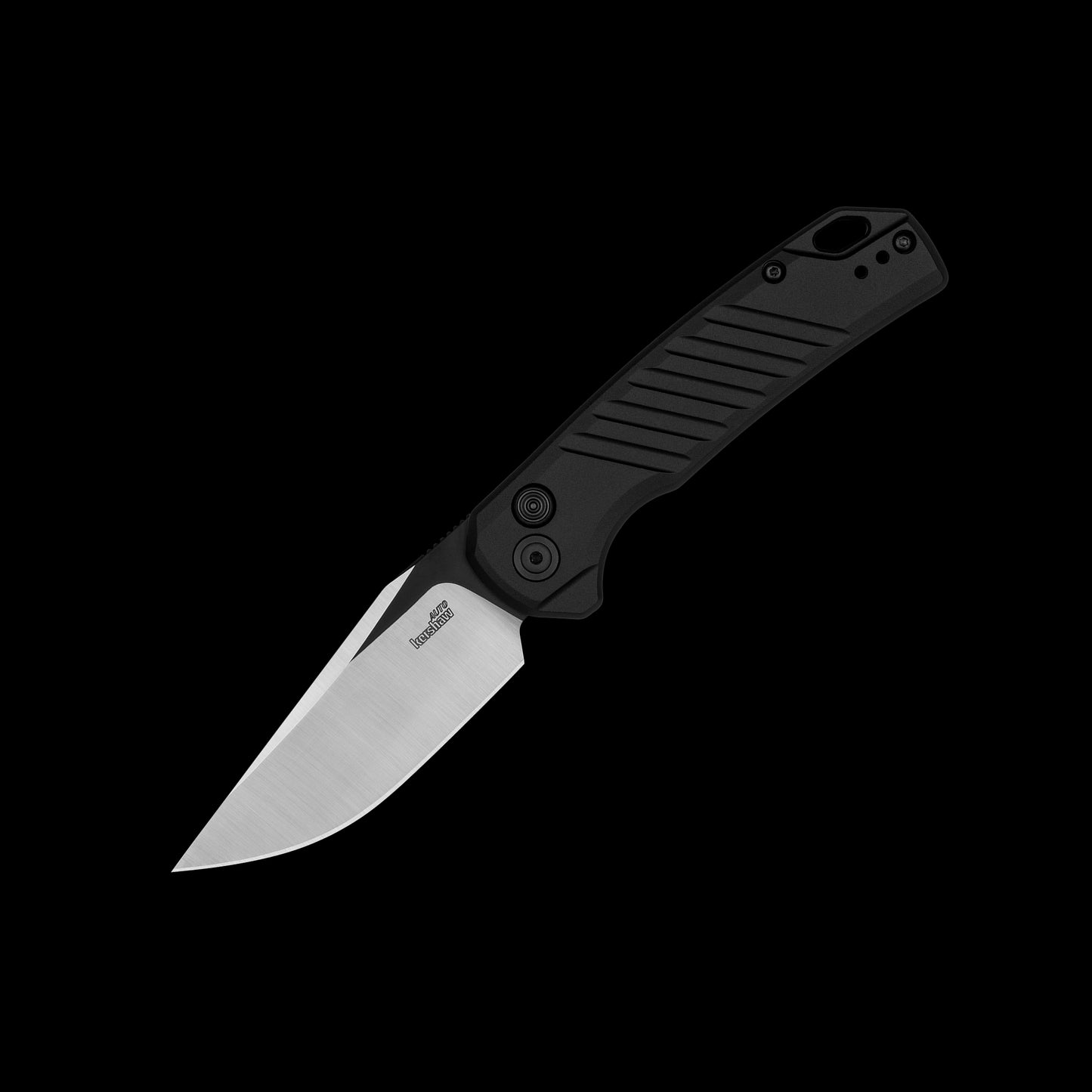 Kershaw Launch 23 7305 USA-made automatic knife with two-tone CPM 154 trailing-point blade and black aluminum handle