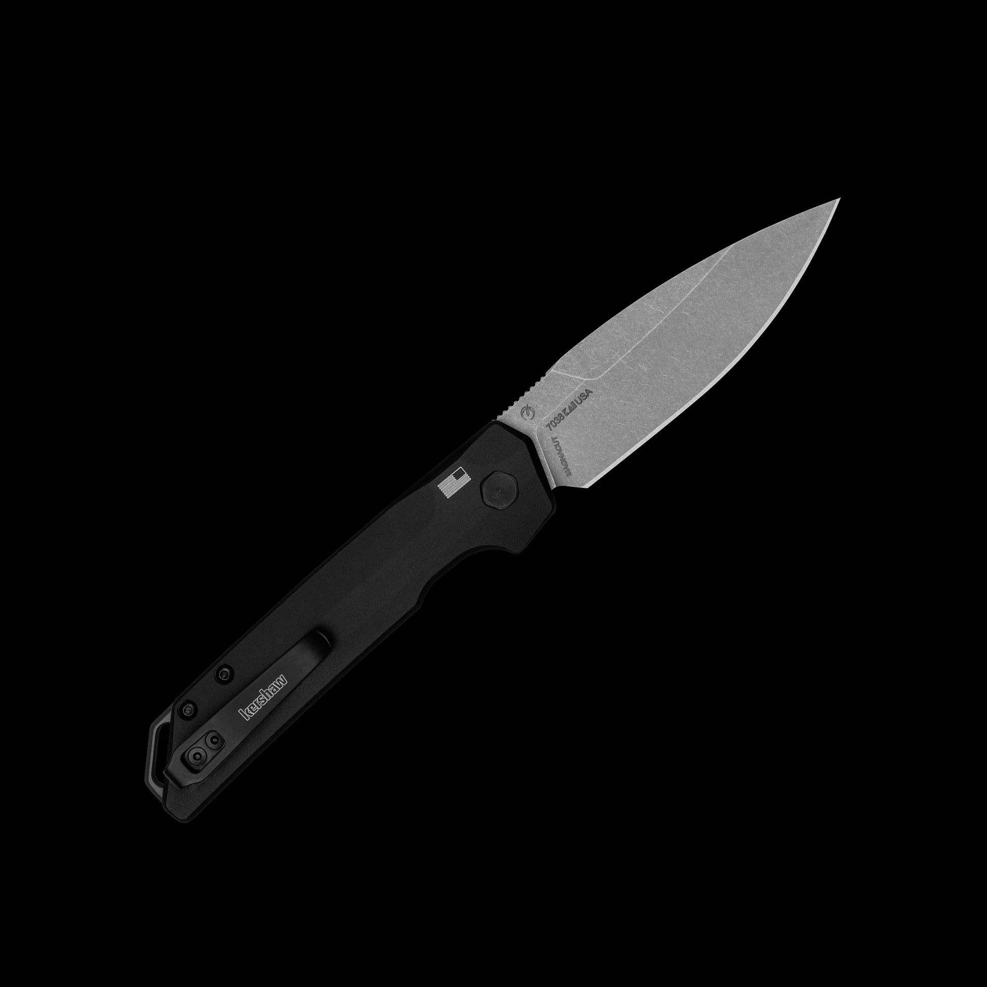 CPM MagnaCut spear-point blade on Kershaw Launch Iridium 7038