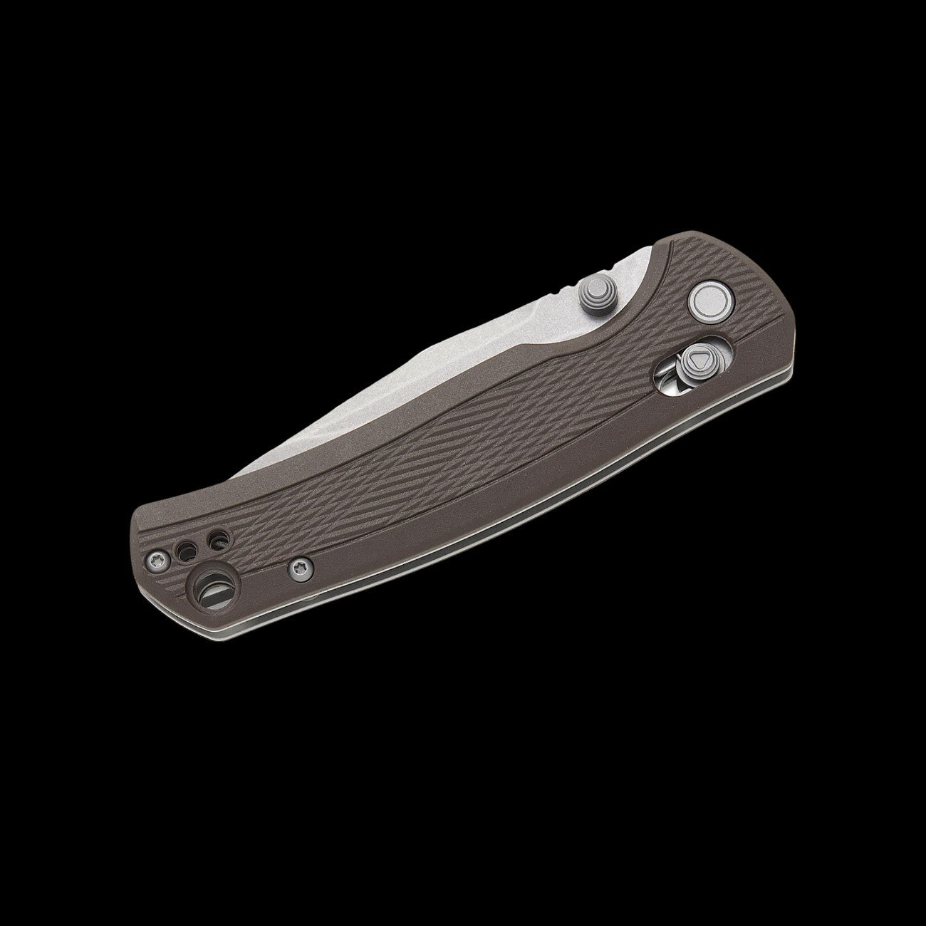 Textured dark bronze GFN handle on Kershaw Maneuver folding knife