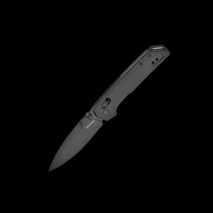 Kershaw Mini Iridium Black 2051BLK folding knife with black D2 spear-point blade and aluminium handle