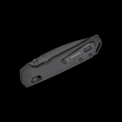 Black-anodised aluminium handle on Kershaw Mini Iridium 2051BLK