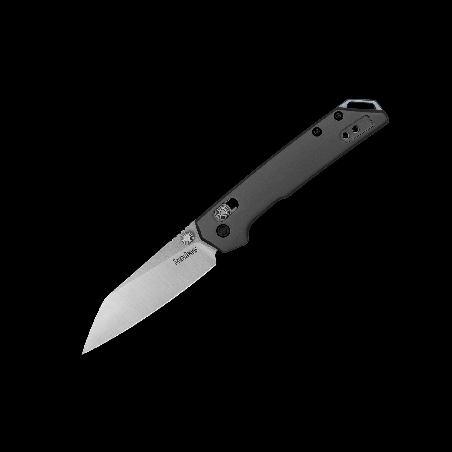 Kershaw Mini Iridium Reverse Tanto 2051R folding knife with two-tone D2 blade and grey aluminium handle