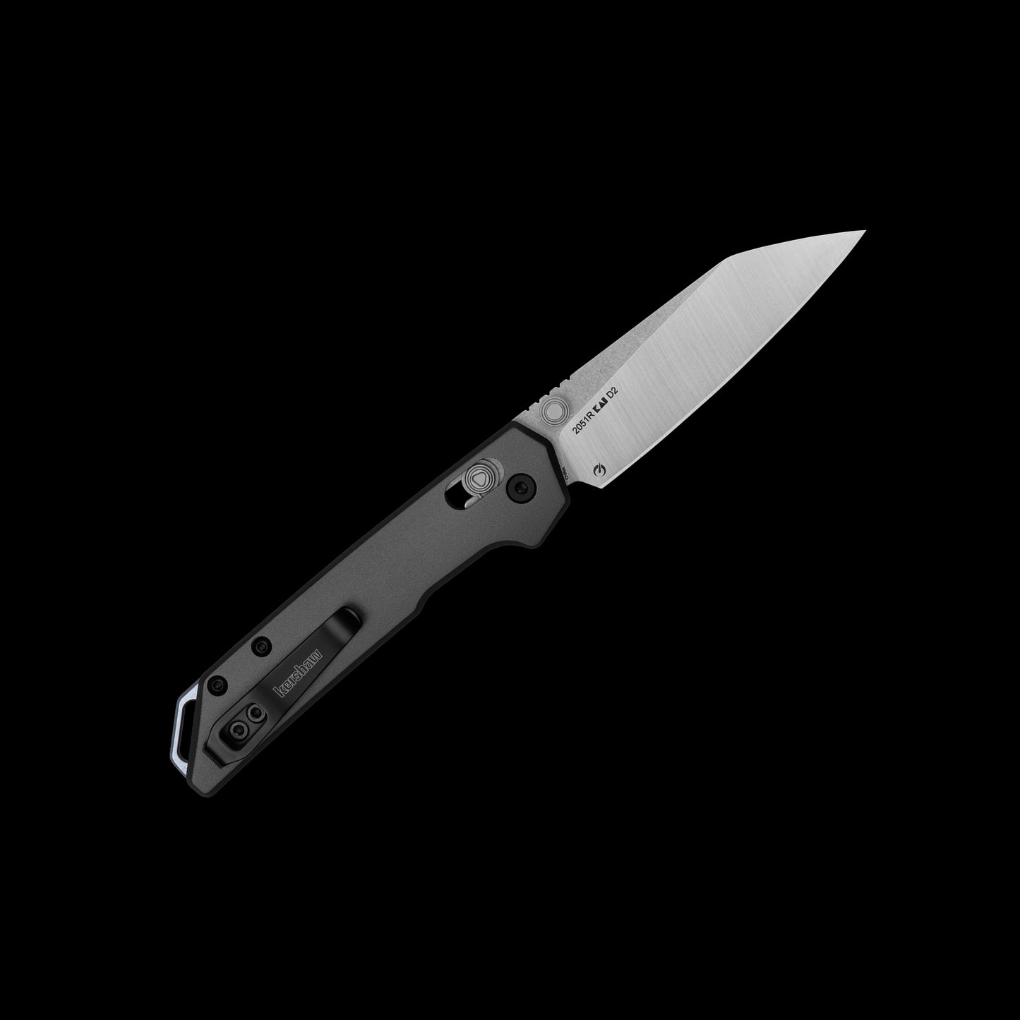 Two-tone D2 reverse-tanto blade on Kershaw Mini Iridium 2051R