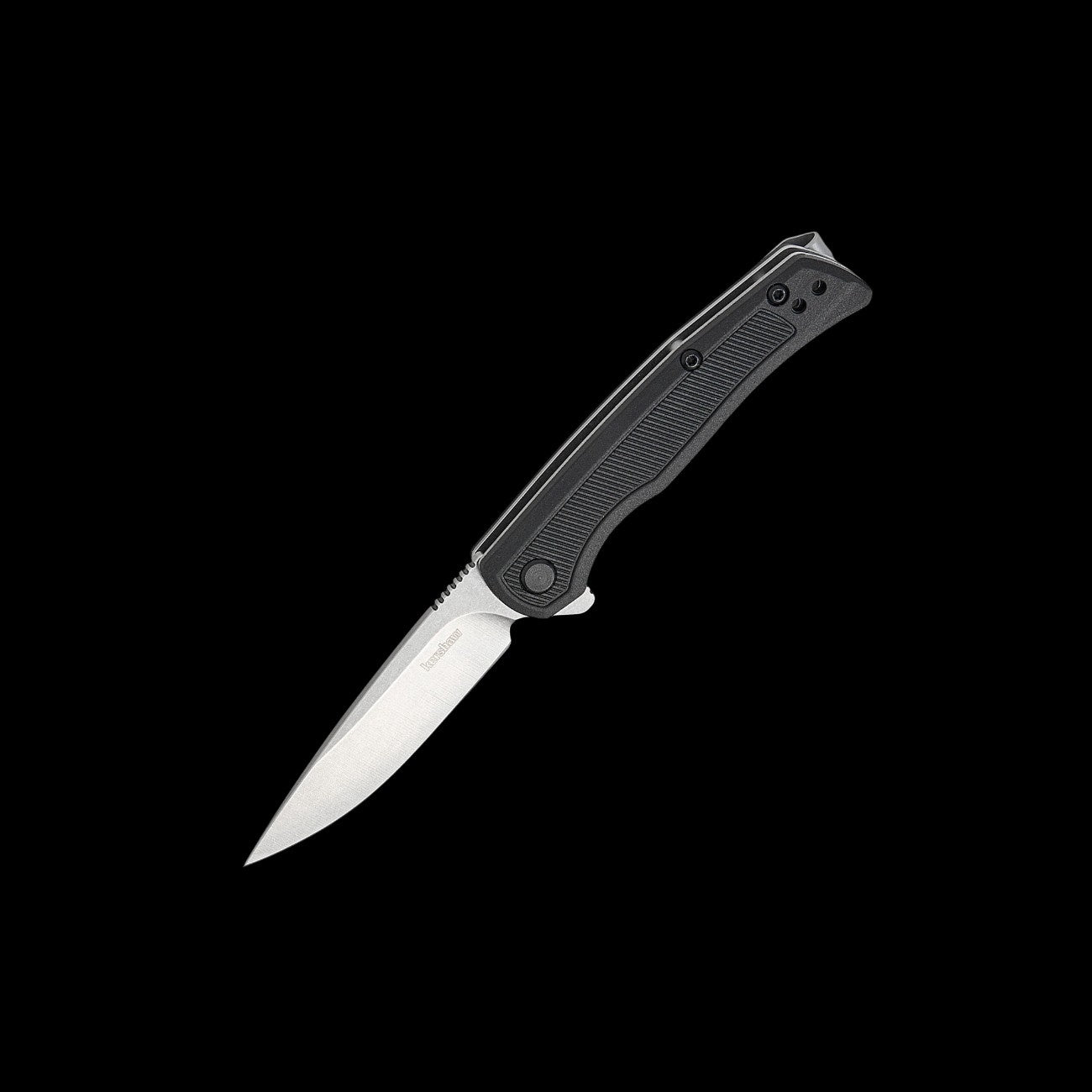 Kershaw Outfield 1428 assisted folding knife with stonewashed drop-point blade and black GFN handle