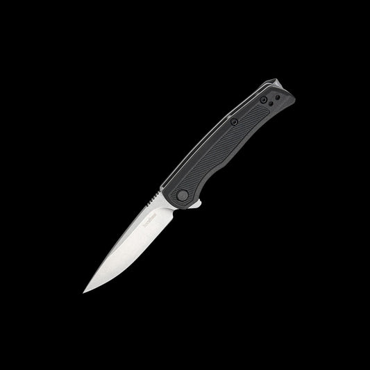 Kershaw Outfield 1428 assisted folding knife with stonewashed drop-point blade and black GFN handle