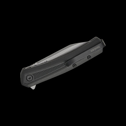 Textured black GFN handle on Kershaw Raygun folding knife