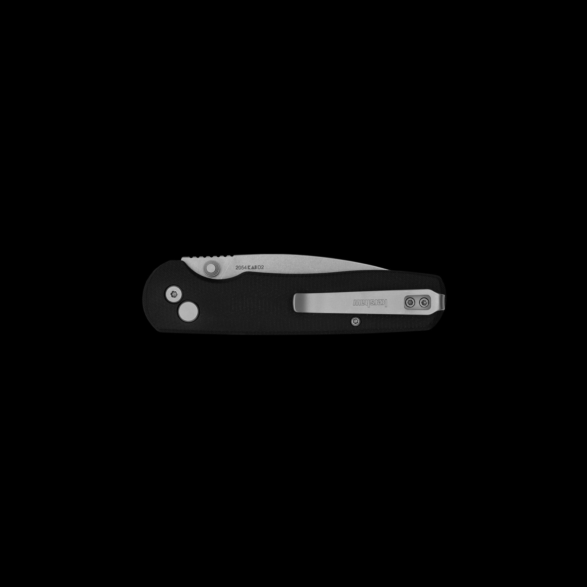 3D-machined black linen Micarta handle on Kershaw Remnant