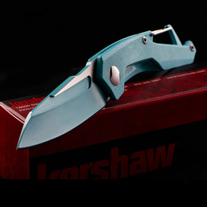 G10 and carbon-fiber overlay handle on Kershaw Reverb Teal