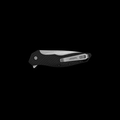 Contoured black GFN handle on Kershaw Shoreline folding knife