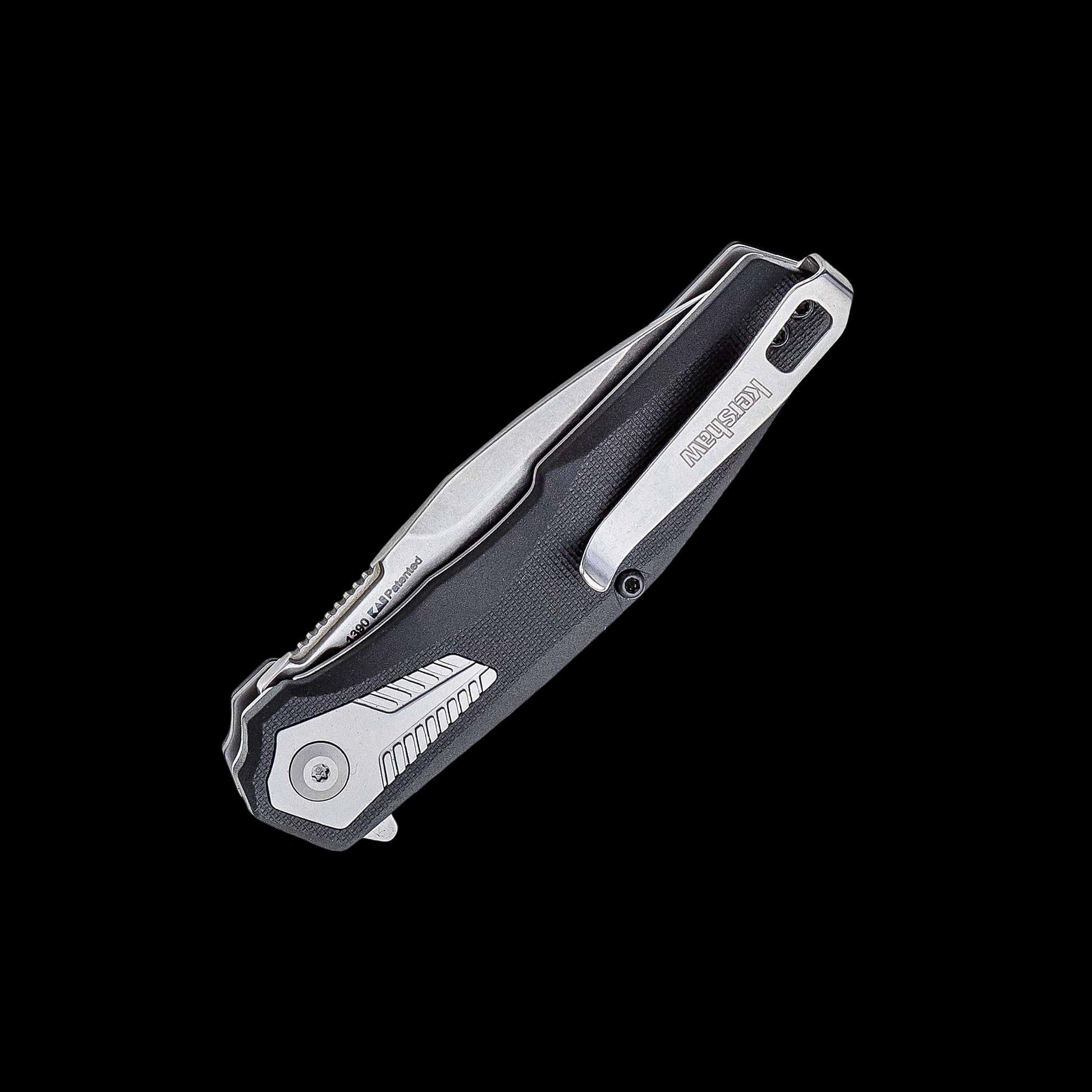 Kershaw Tremolo 1390 assisted folding knife with stonewashed drop-point blade and black GFN handle