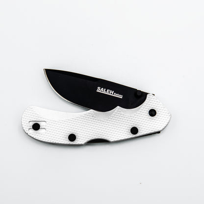 SALEH KNIVES | KNIFE | FOLDING | WHITE-BLACK | M390 | TAM-1705 WB