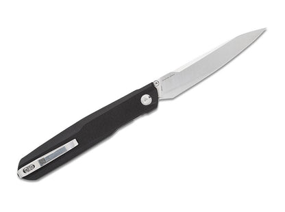 Real Steel G5 Metamorph Button Lock 7831B Satin 14C28N, Black G10, pocket knife, Ostap Hel design