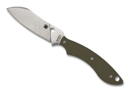 Spyderco Stok Drop Point Fixed Blade Knife OD Green G-10 (3" Satin) FB50GPOD