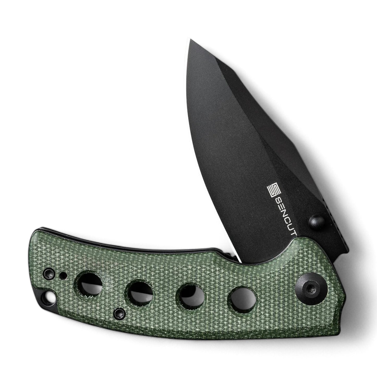 SENCUT | Excalis Flipper & Thumb Stud Knife | Micarta Handle | S23068-3