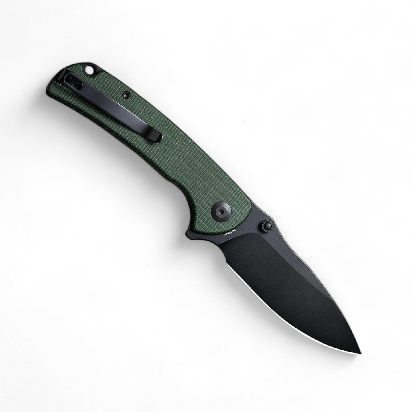 SENCUT | Pulsewave Flipper & Thumb Stud & Button Lock Knife Micarta Handle | S23032-3