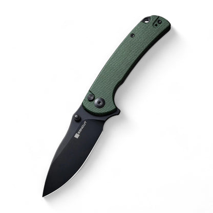 SENCUT | Pulsewave Flipper & Thumb Stud & Button Lock Knife Micarta Handle | S23032-3