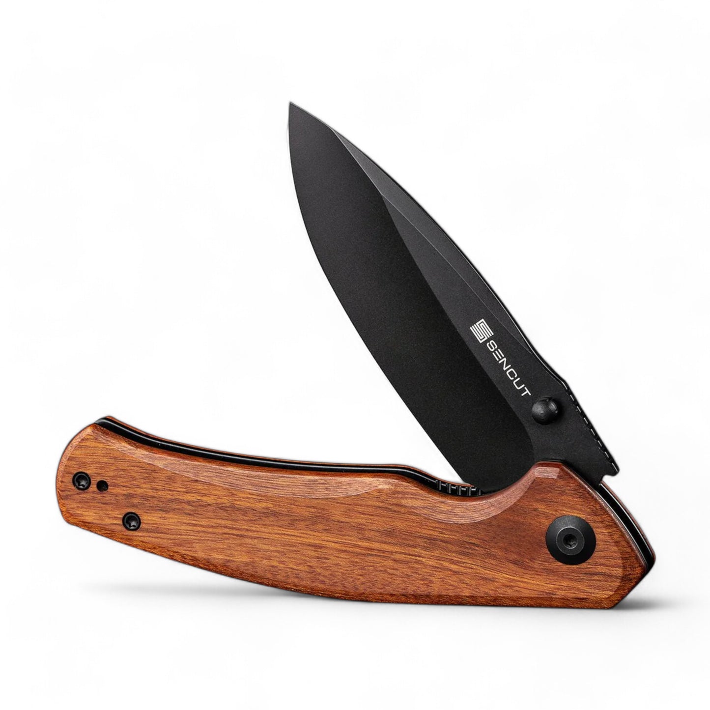 SENCUT | Slashkin Flipper & Thumb Stud Knife Wood Handle | S20066-4