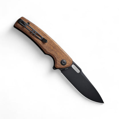 SENCUT | Vesperon Flipper & Thumb Hole Knife Wood Handle | S20065-4