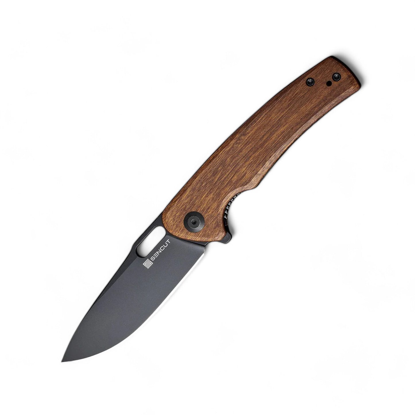 SENCUT | Vesperon Flipper & Thumb Hole Knife Wood Handle | S20065-4