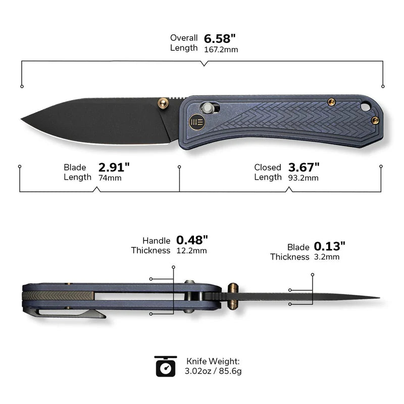 WEKNIFE Bougie Banter Thumb Stud & Crossbar Lock Knife Titanium Handle (2.91" CPM S45VN Blade) WE24009-1