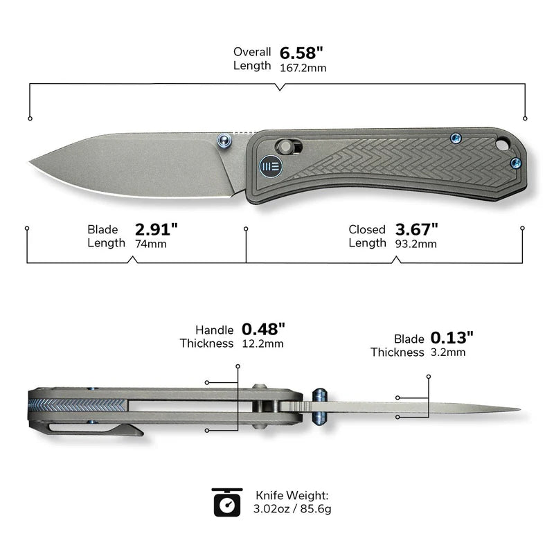 WEKNIFE Bougie Banter Thumb Stud & Crossbar Lock Knife Titanium Handle (2.91" CPM S45VN Blade) WE24009-2
