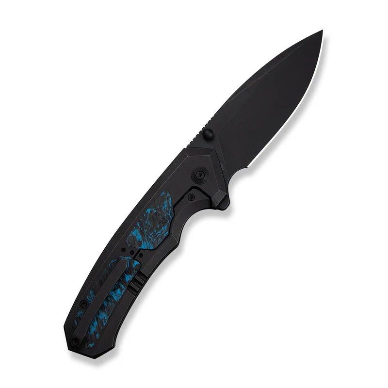 WEKNIFE Corwyn Flipper & Thumb Stud Knife Black Titanium & Carbon Fiber Handle (3.7" M390 Blade) WE24088-1