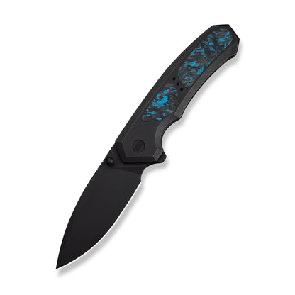 WEKNIFE Corwyn Flipper & Thumb Stud Knife Black Titanium & Carbon Fiber Handle (3.7" M390 Blade) WE24088-1