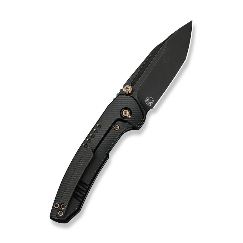 WEKNIFE Micro Trogon Thumb Stud Knife Black Titanium Handle (2.68" Black Stonewashed Bohler M390 Blade) WE24043-1