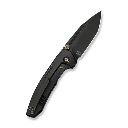 WEKNIFE Micro Trogon Thumb Stud Knife Black Titanium Handle (2.68" Black Stonewashed Bohler M390 Blade) WE24043-1