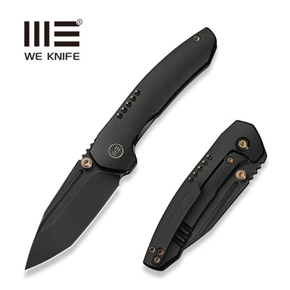 WEKNIFE Micro Trogon Thumb Stud Knife Black Titanium Handle (2.68" Black Stonewashed Bohler M390 Blade) WE24043-1