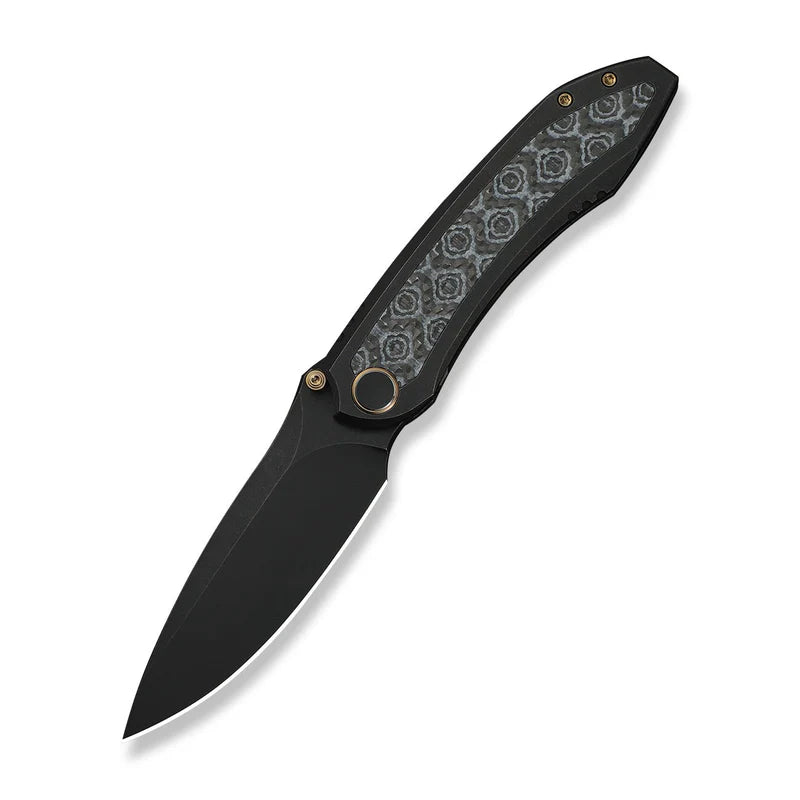 WEKNIFE Winsome Thumb Stud & Front Flipper Knife Titanium & G10 & Carbon Fiber Handle (3.74" M390 Blade) WE23092-1
