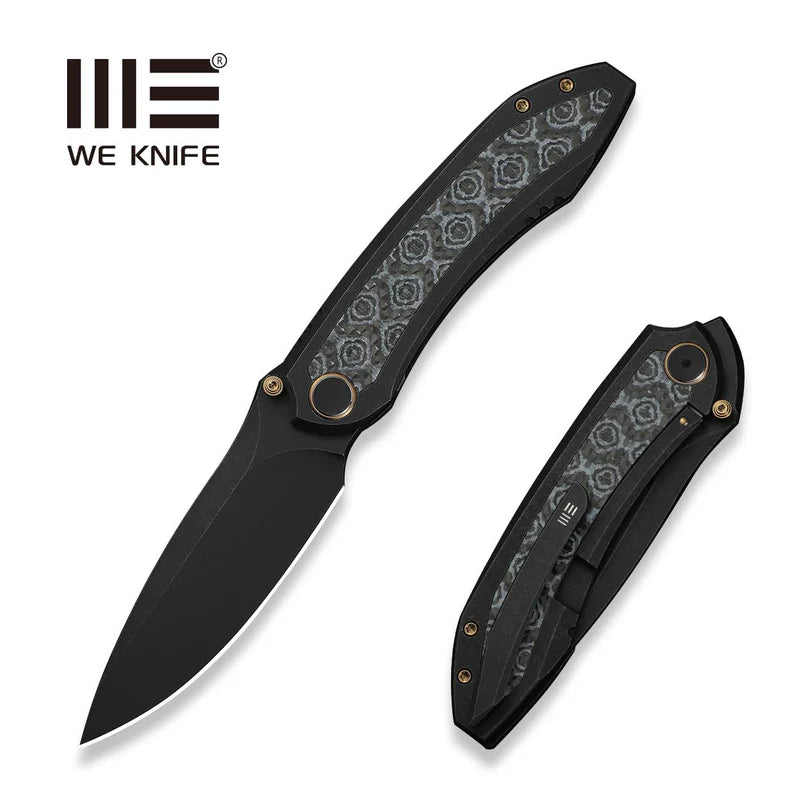 WEKNIFE Winsome Thumb Stud & Front Flipper Knife Titanium & G10 & Carbon Fiber Handle (3.74" M390 Blade) WE23092-1