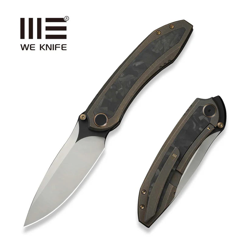 WEKNIFE Winsome Thumb Stud & Front Flipper Knife Titanium & Carbon Fiber Handle (3.74" M390 Blade) WE23092-3